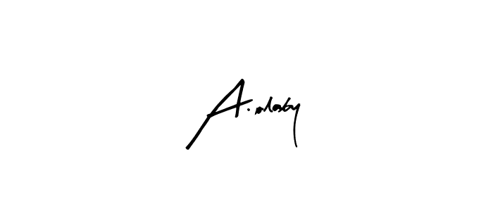 The best way (Arty Signature) to make a short signature is to pick only two or three words in your name. The name A.olaby include a total of six letters. For converting this name. A.olaby signature style 8 images and pictures png