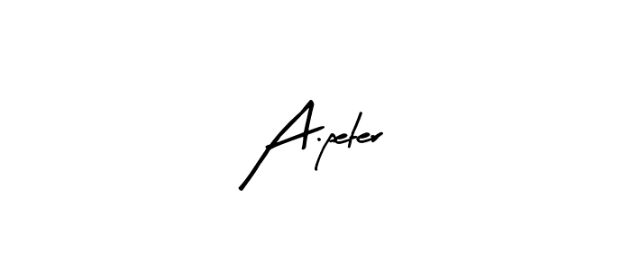 Make a beautiful signature design for name A.peter. With this signature (Arty Signature) style, you can create a handwritten signature for free. A.peter signature style 8 images and pictures png