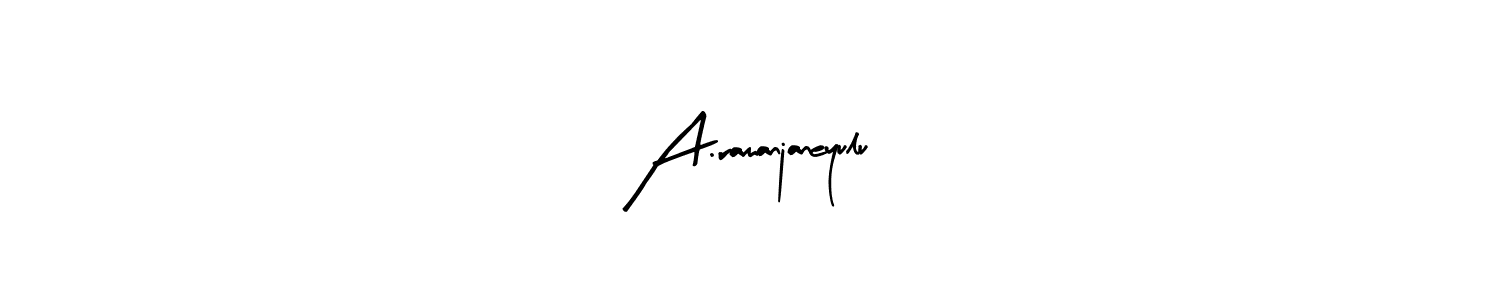The best way (Arty Signature) to make a short signature is to pick only two or three words in your name. The name A.ramanjaneyulu include a total of six letters. For converting this name. A.ramanjaneyulu signature style 8 images and pictures png