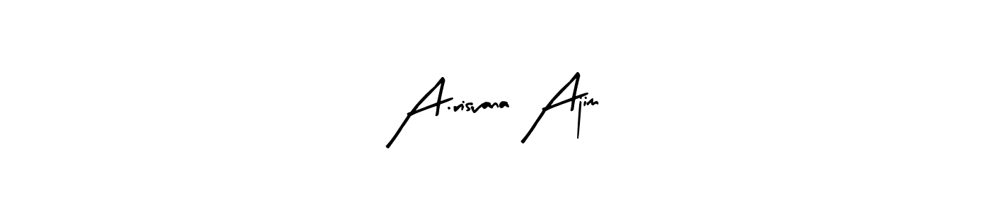 Arty Signature is a professional signature style that is perfect for those who want to add a touch of class to their signature. It is also a great choice for those who want to make their signature more unique. Get A.risvana Ajim name to fancy signature for free. A.risvana Ajim signature style 8 images and pictures png