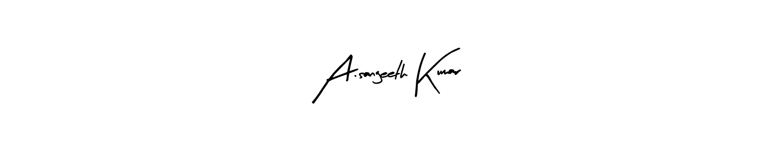 Similarly Arty Signature is the best handwritten signature design. Signature creator online .You can use it as an online autograph creator for name A.sangeeth Kumar. A.sangeeth Kumar signature style 8 images and pictures png