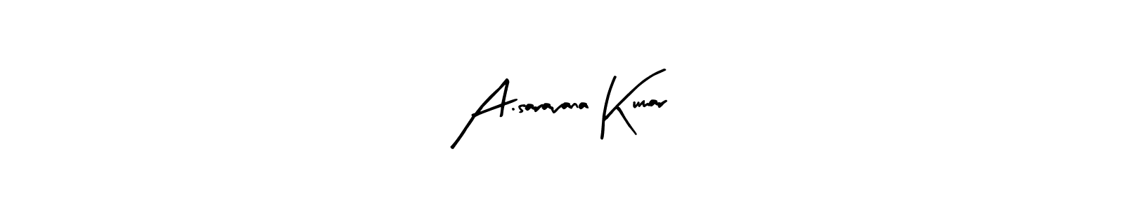 How to make A.saravana Kumar name signature. Use Arty Signature style for creating short signs online. This is the latest handwritten sign. A.saravana Kumar signature style 8 images and pictures png