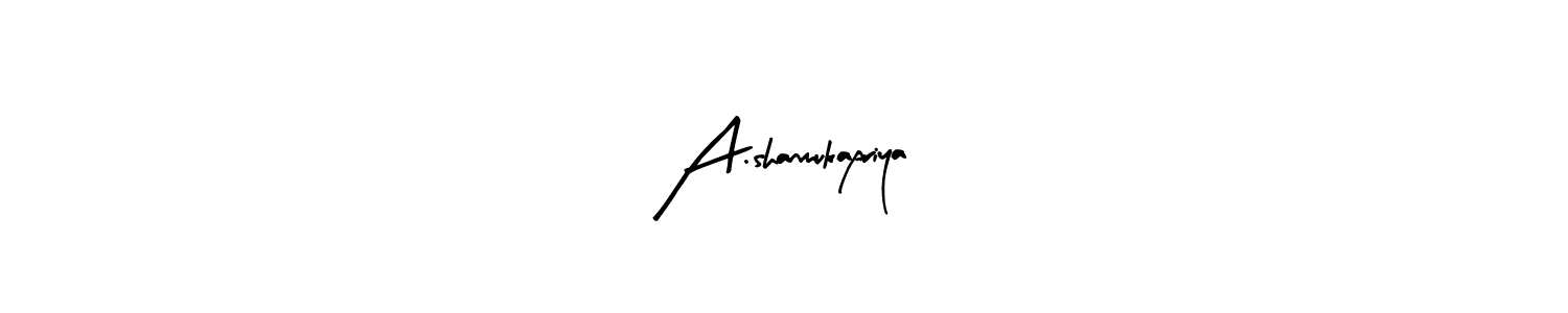 How to make A.shanmukapriya name signature. Use Arty Signature style for creating short signs online. This is the latest handwritten sign. A.shanmukapriya signature style 8 images and pictures png