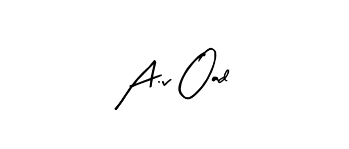 Arty Signature is a professional signature style that is perfect for those who want to add a touch of class to their signature. It is also a great choice for those who want to make their signature more unique. Get A.v Oad name to fancy signature for free. A.v Oad signature style 8 images and pictures png