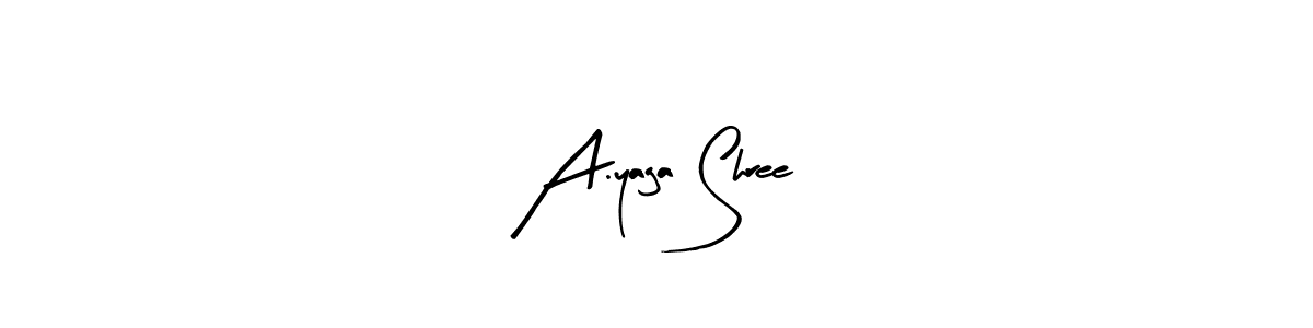 Similarly Arty Signature is the best handwritten signature design. Signature creator online .You can use it as an online autograph creator for name A.yaga Shree. A.yaga Shree signature style 8 images and pictures png