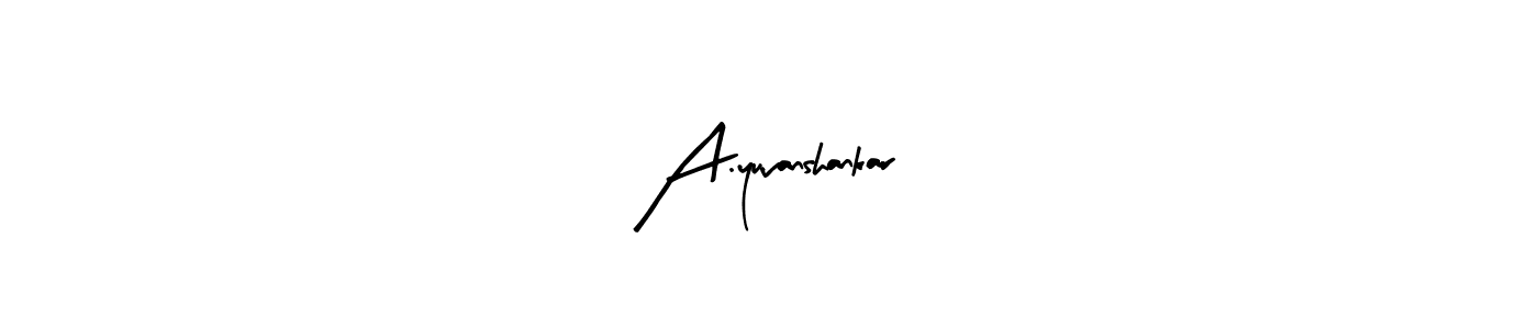 Also You can easily find your signature by using the search form. We will create A.yuvanshankar name handwritten signature images for you free of cost using Arty Signature sign style. A.yuvanshankar signature style 8 images and pictures png