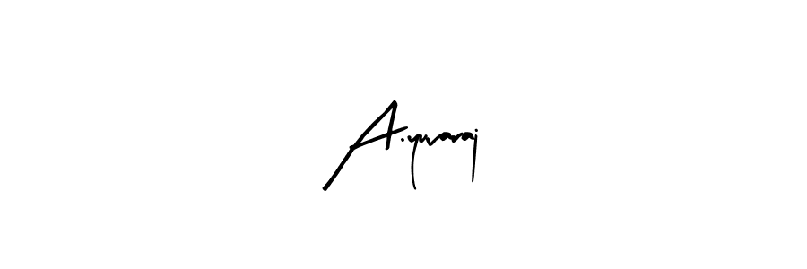 Arty Signature is a professional signature style that is perfect for those who want to add a touch of class to their signature. It is also a great choice for those who want to make their signature more unique. Get A.yuvaraj name to fancy signature for free. A.yuvaraj signature style 8 images and pictures png