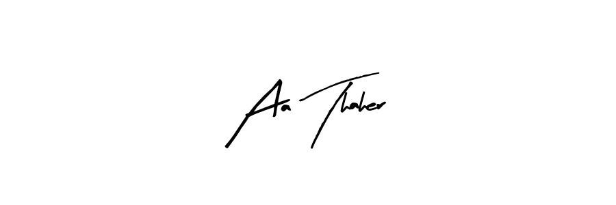 if you are searching for the best signature style for your name Aa Thaher. so please give up your signature search. here we have designed multiple signature styles  using Arty Signature. Aa Thaher signature style 8 images and pictures png