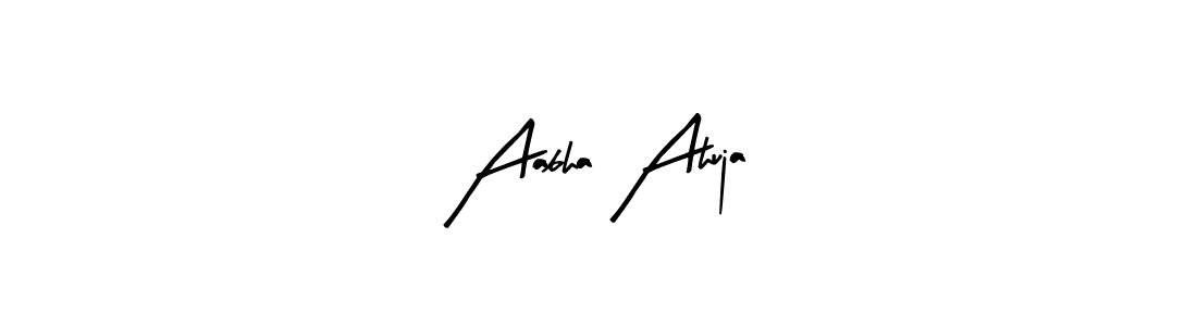 Arty Signature is a professional signature style that is perfect for those who want to add a touch of class to their signature. It is also a great choice for those who want to make their signature more unique. Get Aabha Ahuja name to fancy signature for free. Aabha Ahuja signature style 8 images and pictures png