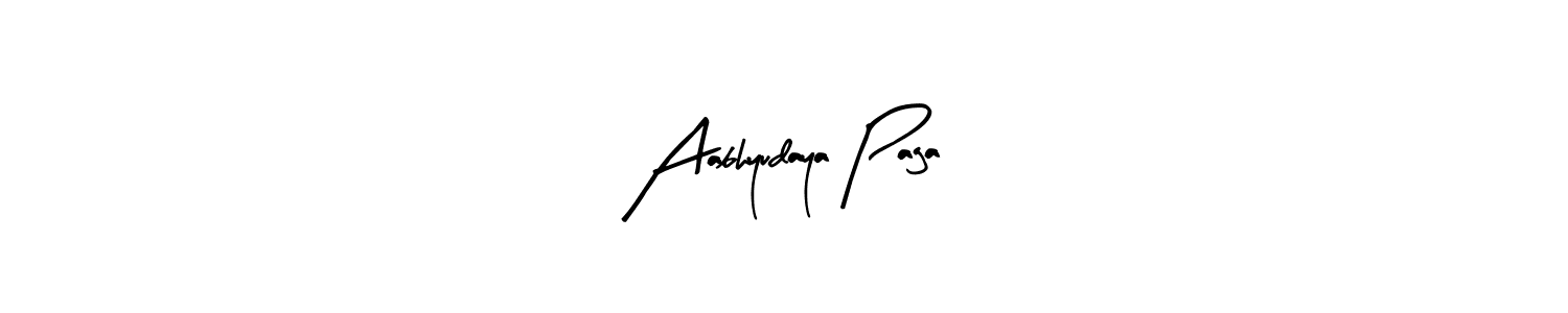 Make a beautiful signature design for name Aabhyudaya Paga. With this signature (Arty Signature) style, you can create a handwritten signature for free. Aabhyudaya Paga signature style 8 images and pictures png