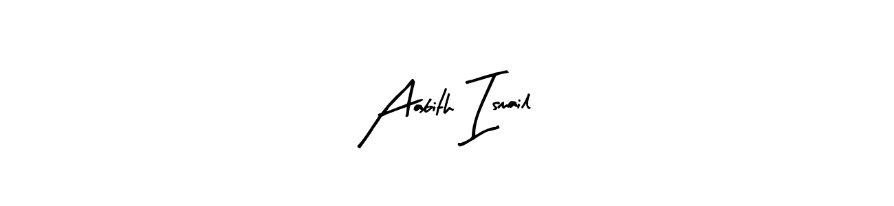 Arty Signature is a professional signature style that is perfect for those who want to add a touch of class to their signature. It is also a great choice for those who want to make their signature more unique. Get Aabith Ismail name to fancy signature for free. Aabith Ismail signature style 8 images and pictures png