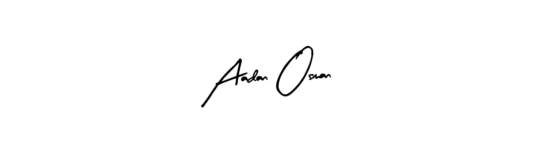 Use a signature maker to create a handwritten signature online. With this signature software, you can design (Arty Signature) your own signature for name Aadan Osman. Aadan Osman signature style 8 images and pictures png
