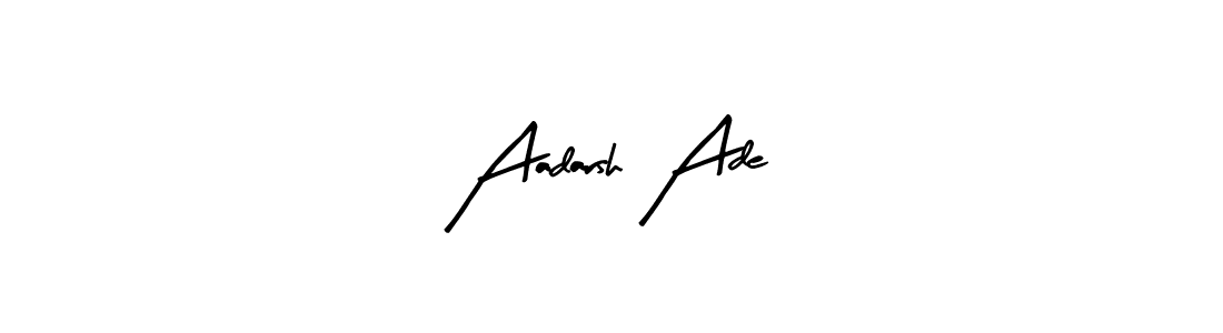 The best way (Arty Signature) to make a short signature is to pick only two or three words in your name. The name Aadarsh Ade include a total of six letters. For converting this name. Aadarsh Ade signature style 8 images and pictures png