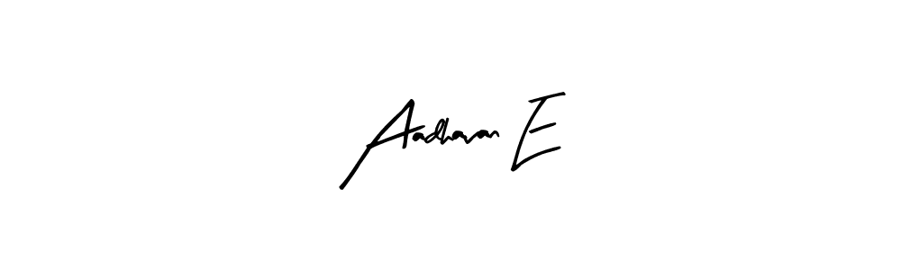Similarly Arty Signature is the best handwritten signature design. Signature creator online .You can use it as an online autograph creator for name Aadhavan E. Aadhavan E signature style 8 images and pictures png