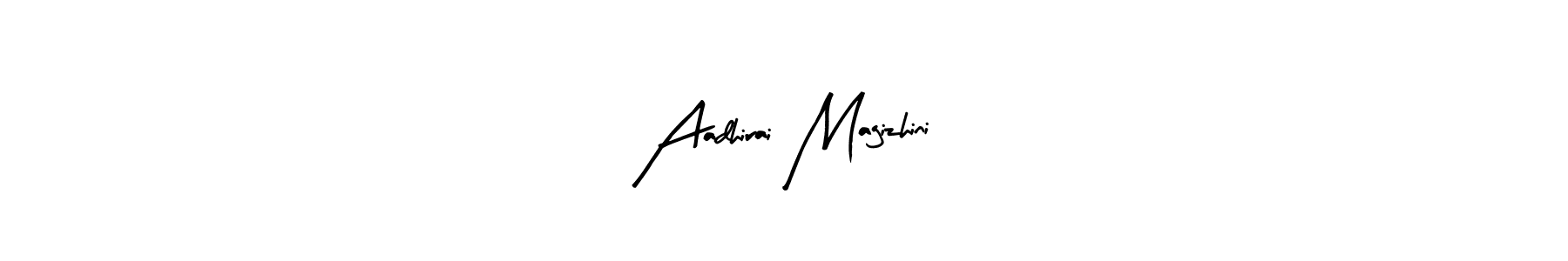 You should practise on your own different ways (Arty Signature) to write your name (Aadhirai Magizhini) in signature. don't let someone else do it for you. Aadhirai Magizhini signature style 8 images and pictures png