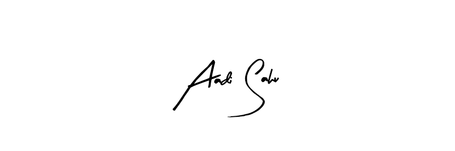 How to make Aadi Sahu name signature. Use Arty Signature style for creating short signs online. This is the latest handwritten sign. Aadi Sahu signature style 8 images and pictures png