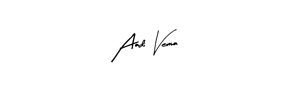 Create a beautiful signature design for name Aadi Verma. With this signature (Arty Signature) fonts, you can make a handwritten signature for free. Aadi Verma signature style 8 images and pictures png