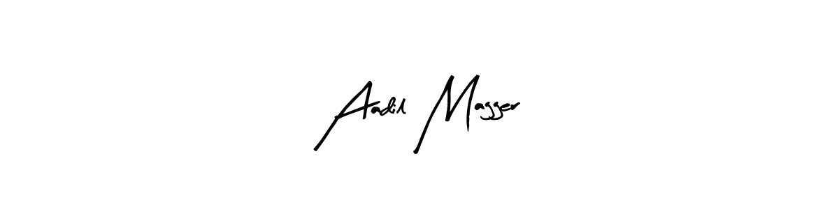 Make a beautiful signature design for name Aadil Magger. With this signature (Arty Signature) style, you can create a handwritten signature for free. Aadil Magger signature style 8 images and pictures png