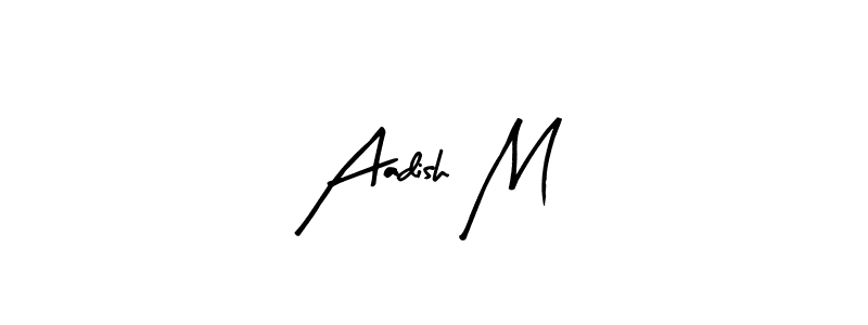 How to make Aadish M name signature. Use Arty Signature style for creating short signs online. This is the latest handwritten sign. Aadish M signature style 8 images and pictures png