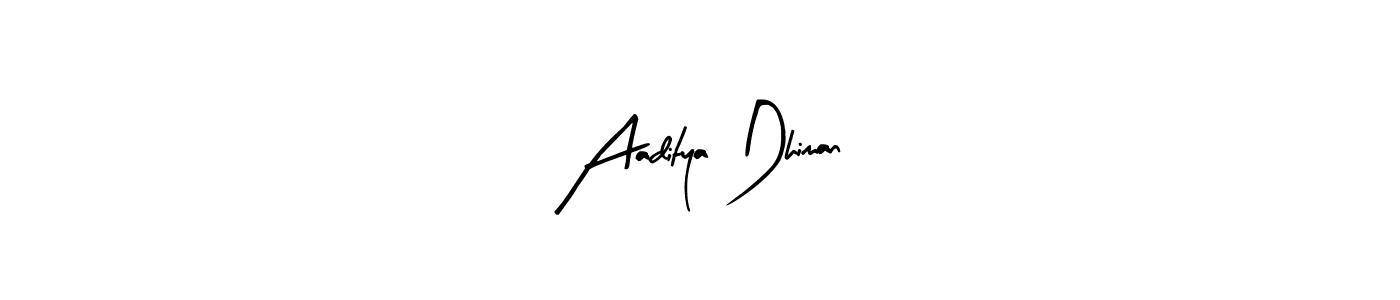 if you are searching for the best signature style for your name Aaditya Dhiman. so please give up your signature search. here we have designed multiple signature styles  using Arty Signature. Aaditya Dhiman signature style 8 images and pictures png