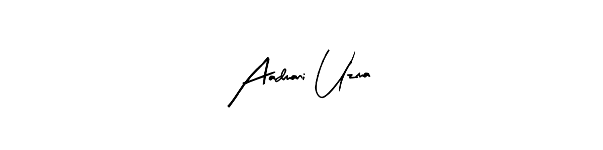 if you are searching for the best signature style for your name Aadmani Uzma. so please give up your signature search. here we have designed multiple signature styles  using Arty Signature. Aadmani Uzma signature style 8 images and pictures png