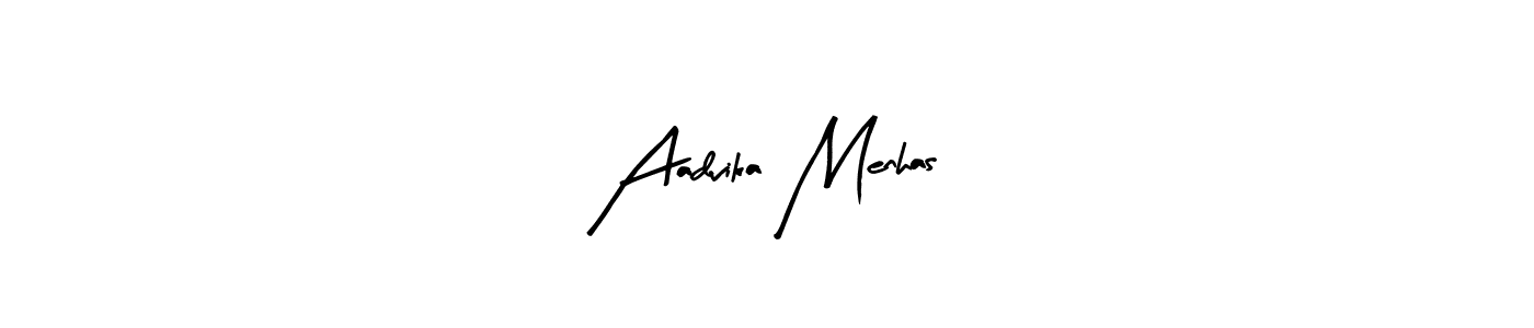 How to make Aadvika Menhas name signature. Use Arty Signature style for creating short signs online. This is the latest handwritten sign. Aadvika Menhas signature style 8 images and pictures png