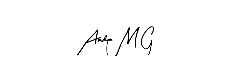 Similarly Arty Signature is the best handwritten signature design. Signature creator online .You can use it as an online autograph creator for name Aadya M G. Aadya M G signature style 8 images and pictures png