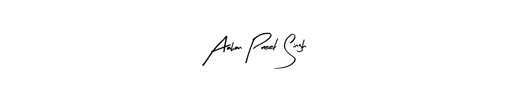 How to make Aahan Preet Singh name signature. Use Arty Signature style for creating short signs online. This is the latest handwritten sign. Aahan Preet Singh signature style 8 images and pictures png