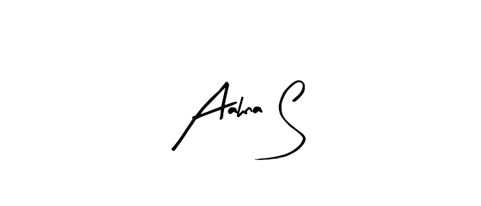 Arty Signature is a professional signature style that is perfect for those who want to add a touch of class to their signature. It is also a great choice for those who want to make their signature more unique. Get Aahna S name to fancy signature for free. Aahna S signature style 8 images and pictures png