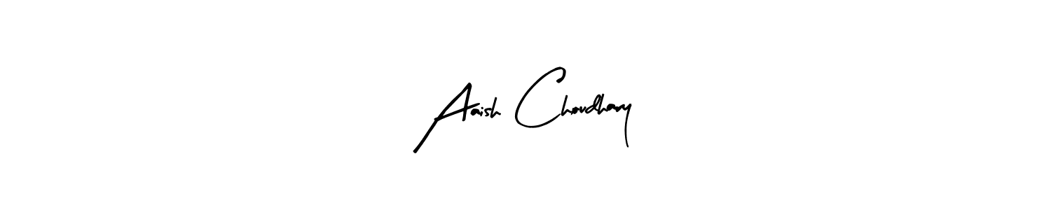 How to make Aaish Choudhary name signature. Use Arty Signature style for creating short signs online. This is the latest handwritten sign. Aaish Choudhary signature style 8 images and pictures png
