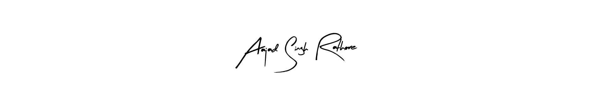 The best way (Arty Signature) to make a short signature is to pick only two or three words in your name. The name Aajad Singh Rathore include a total of six letters. For converting this name. Aajad Singh Rathore signature style 8 images and pictures png