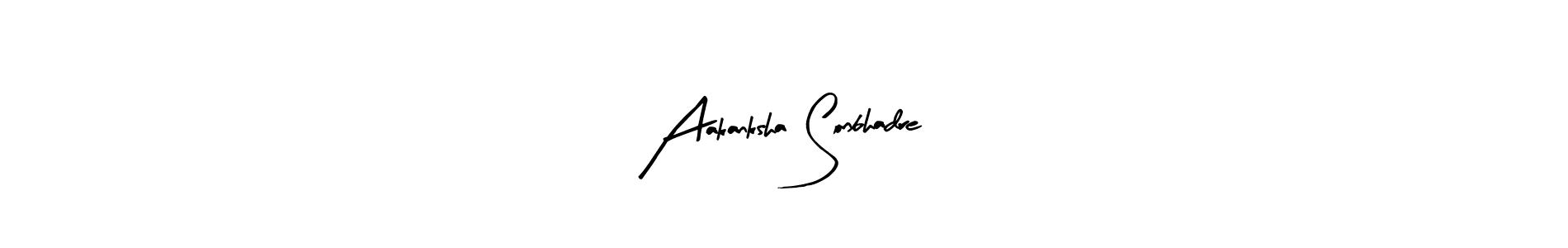 Arty Signature is a professional signature style that is perfect for those who want to add a touch of class to their signature. It is also a great choice for those who want to make their signature more unique. Get Aakanksha Sonbhadre name to fancy signature for free. Aakanksha Sonbhadre signature style 8 images and pictures png