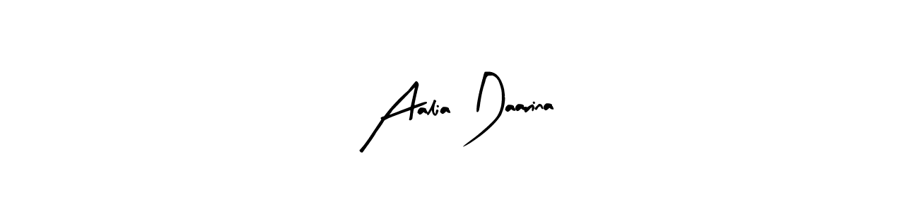 The best way (Arty Signature) to make a short signature is to pick only two or three words in your name. The name Aalia Daarina include a total of six letters. For converting this name. Aalia Daarina signature style 8 images and pictures png