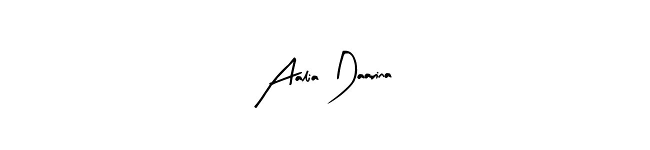 Arty Signature is a professional signature style that is perfect for those who want to add a touch of class to their signature. It is also a great choice for those who want to make their signature more unique. Get Aalia Daarina name to fancy signature for free. Aalia Daarina signature style 8 images and pictures png