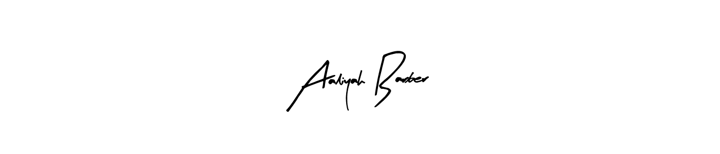 How to make Aaliyah Barber name signature. Use Arty Signature style for creating short signs online. This is the latest handwritten sign. Aaliyah Barber signature style 8 images and pictures png