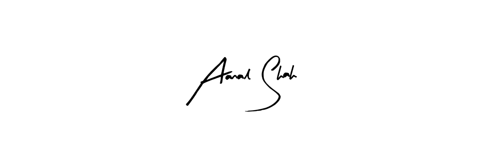 Make a beautiful signature design for name Aanal Shah. With this signature (Arty Signature) style, you can create a handwritten signature for free. Aanal Shah signature style 8 images and pictures png