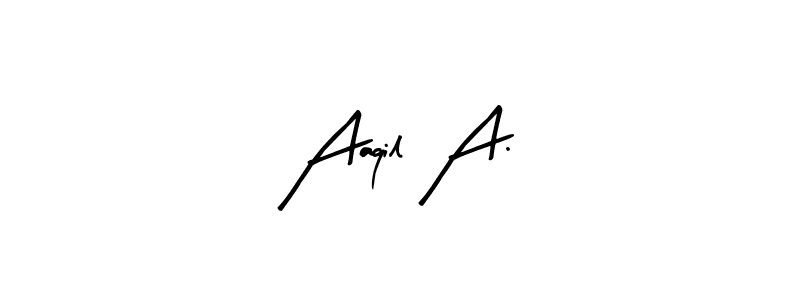 Similarly Arty Signature is the best handwritten signature design. Signature creator online .You can use it as an online autograph creator for name Aaqil A.. Aaqil A. signature style 8 images and pictures png