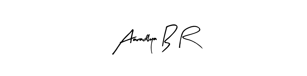 How to make Aaradhya B R name signature. Use Arty Signature style for creating short signs online. This is the latest handwritten sign. Aaradhya B R signature style 8 images and pictures png