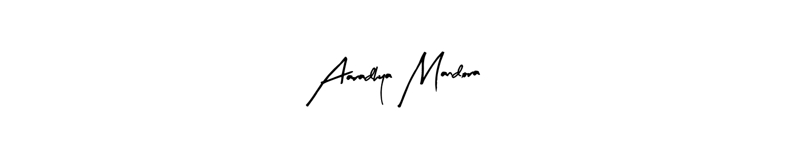 Arty Signature is a professional signature style that is perfect for those who want to add a touch of class to their signature. It is also a great choice for those who want to make their signature more unique. Get Aaradhya Mandora name to fancy signature for free. Aaradhya Mandora signature style 8 images and pictures png