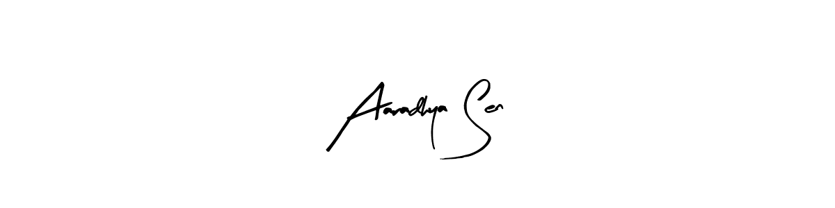 Use a signature maker to create a handwritten signature online. With this signature software, you can design (Arty Signature) your own signature for name Aaradhya Sen. Aaradhya Sen signature style 8 images and pictures png