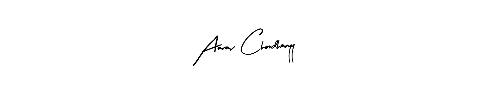 How to make Aarav Choudharyy name signature. Use Arty Signature style for creating short signs online. This is the latest handwritten sign. Aarav Choudharyy signature style 8 images and pictures png