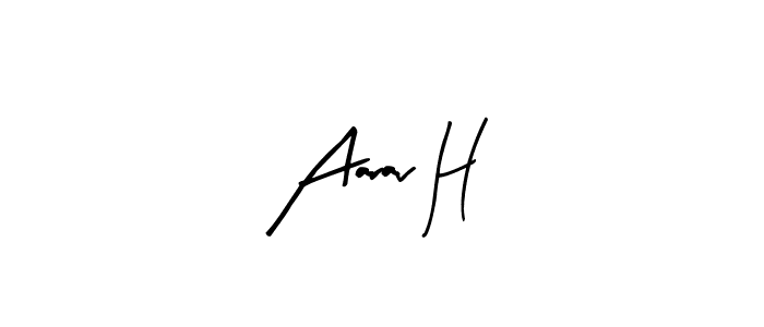 Make a beautiful signature design for name Aarav H. With this signature (Arty Signature) style, you can create a handwritten signature for free. Aarav H signature style 8 images and pictures png