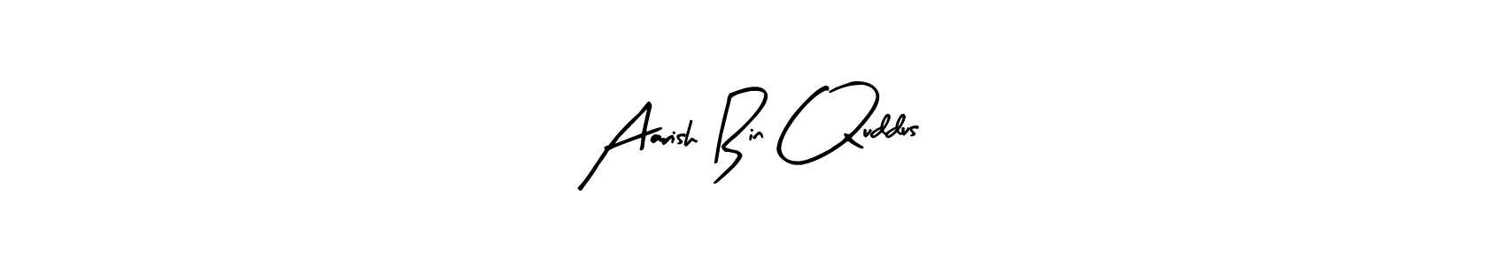 Aarish Bin Quddus stylish signature style. Best Handwritten Sign (Arty Signature) for my name. Handwritten Signature Collection Ideas for my name Aarish Bin Quddus. Aarish Bin Quddus signature style 8 images and pictures png