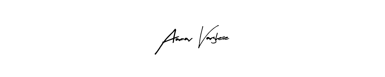 You can use this online signature creator to create a handwritten signature for the name Aarnav Varghese. This is the best online autograph maker. Aarnav Varghese signature style 8 images and pictures png