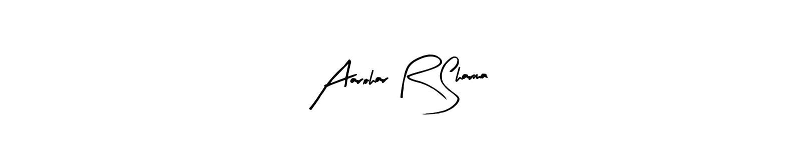 Similarly Arty Signature is the best handwritten signature design. Signature creator online .You can use it as an online autograph creator for name Aarohar R Sharma. Aarohar R Sharma signature style 8 images and pictures png