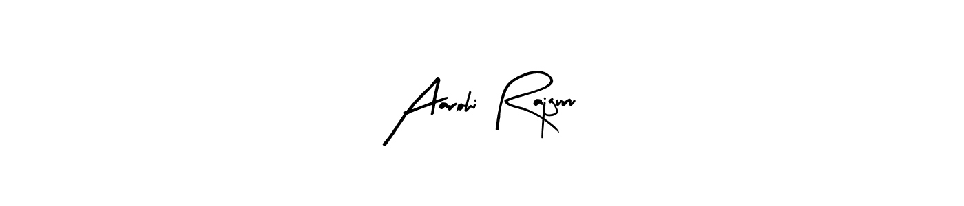 The best way (Arty Signature) to make a short signature is to pick only two or three words in your name. The name Aarohi Rajguru include a total of six letters. For converting this name. Aarohi Rajguru signature style 8 images and pictures png