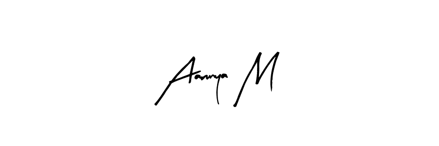 Aarunya M stylish signature style. Best Handwritten Sign (Arty Signature) for my name. Handwritten Signature Collection Ideas for my name Aarunya M. Aarunya M signature style 8 images and pictures png