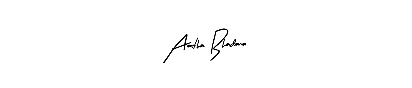 You should practise on your own different ways (Arty Signature) to write your name (Aastha Bhadana) in signature. don't let someone else do it for you. Aastha Bhadana signature style 8 images and pictures png