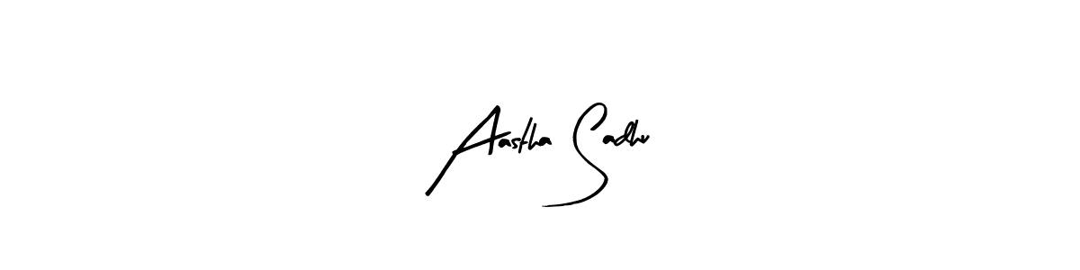 if you are searching for the best signature style for your name Aastha Sadhu. so please give up your signature search. here we have designed multiple signature styles  using Arty Signature. Aastha Sadhu signature style 8 images and pictures png