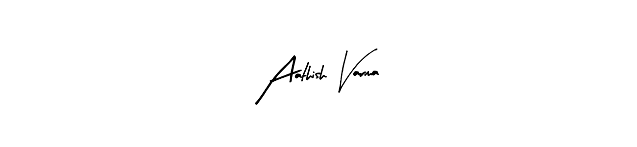 The best way (Arty Signature) to make a short signature is to pick only two or three words in your name. The name Aathish Varma include a total of six letters. For converting this name. Aathish Varma signature style 8 images and pictures png